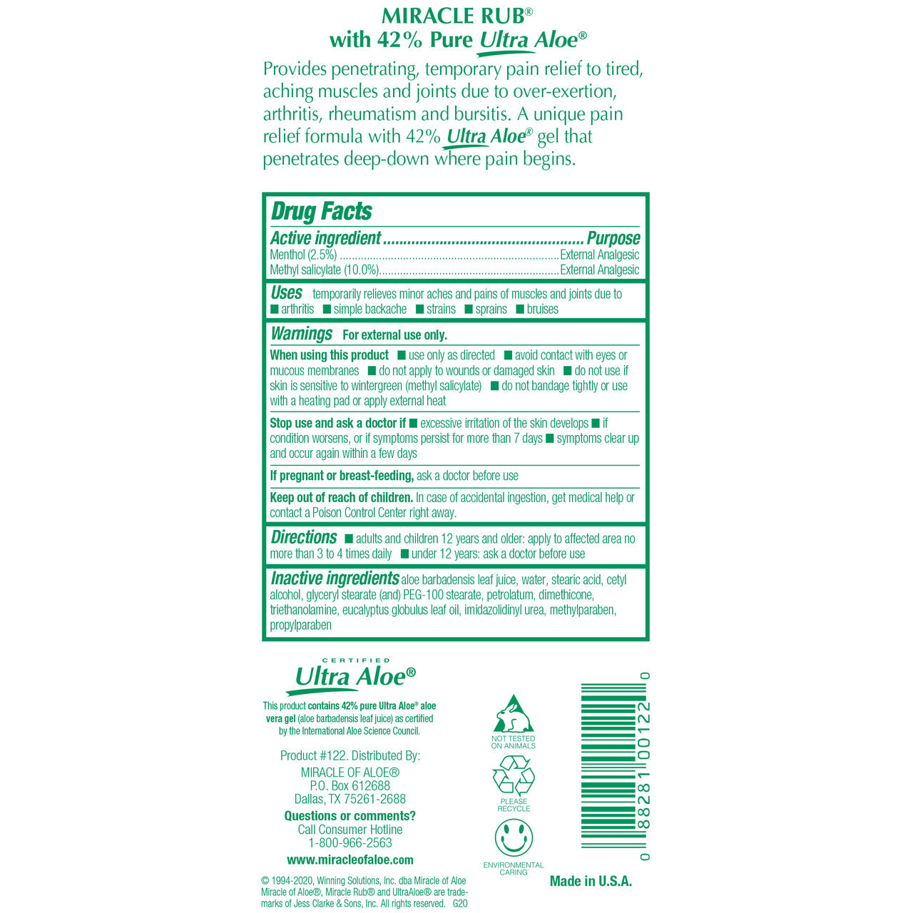 Miracle Rub Pain Relieving Cream Uses 