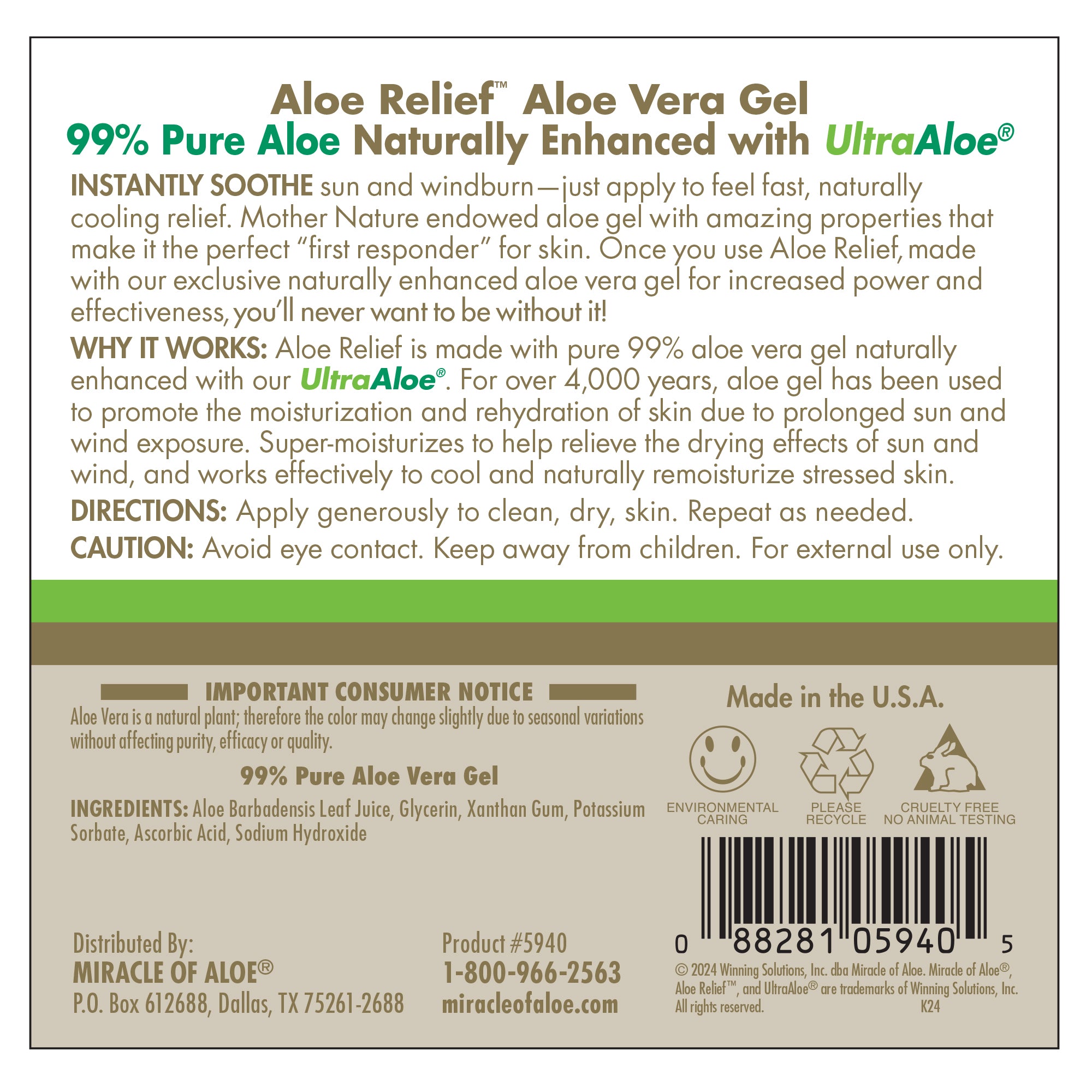 Aloe Relief Aloe Vera Gel.