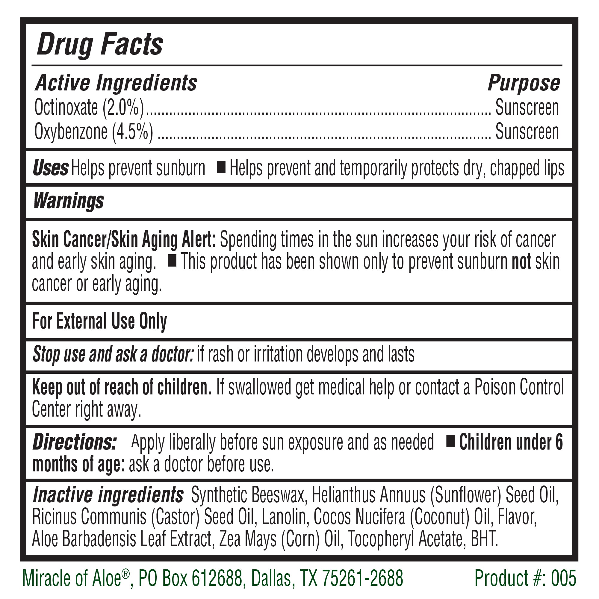 Drug Facts and Warnings